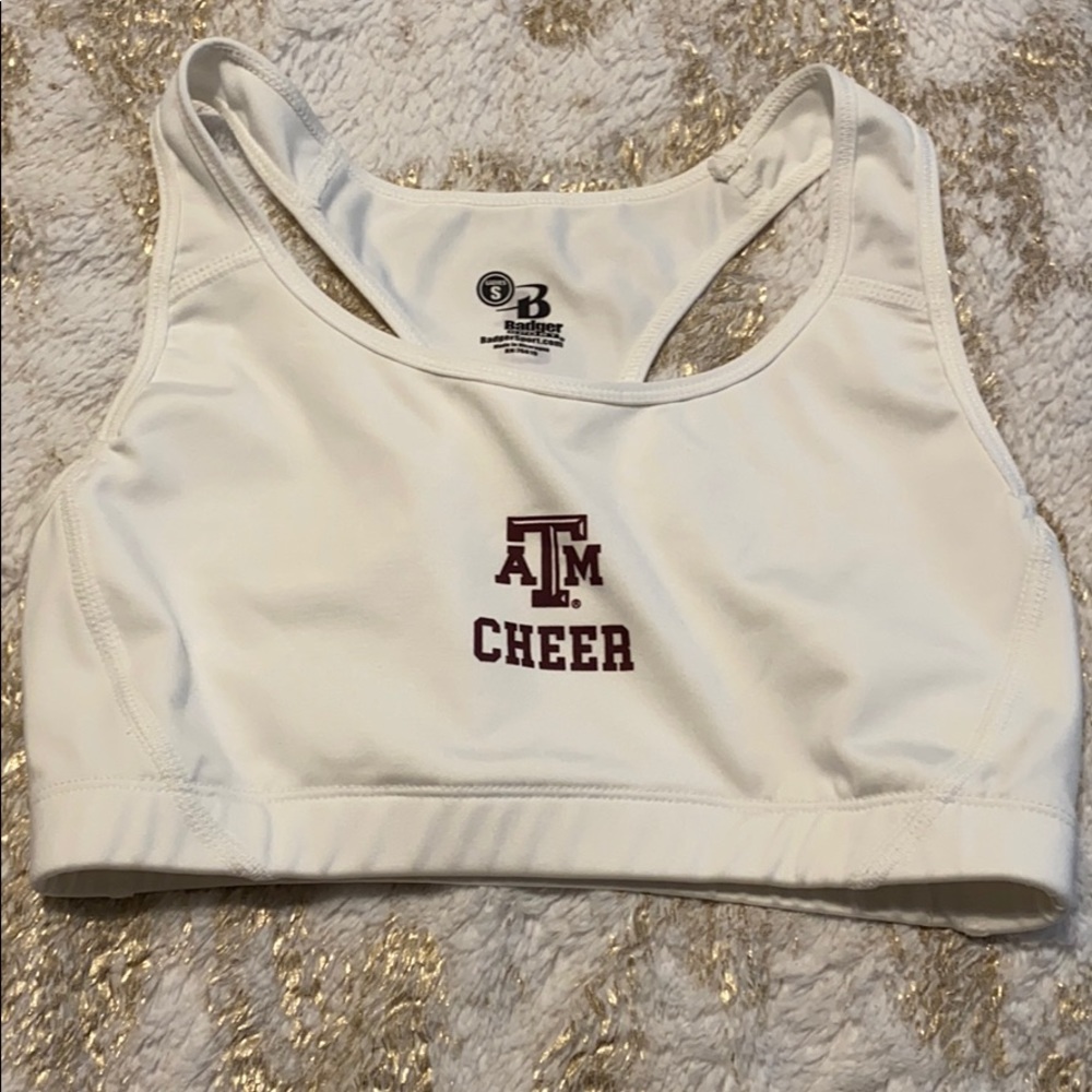 Texas A&M cheer sports bra